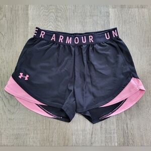 Under Armour Women's Black and Pink Shorts